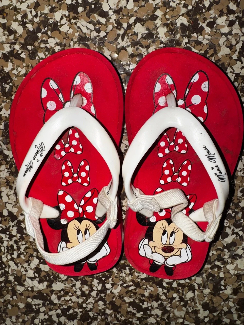 Toddler Girls Flip Flop Sandal Lot Size 6/7 & 7/8 Minnie Unicorn Hearts Zebra